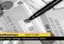 5 actus digitales : 1 #impôts 2 #vélo 3 #Google 4 #WindowsPhone 5 #SFR