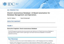 Recherche IDC – Oracle’s Autonomous Database