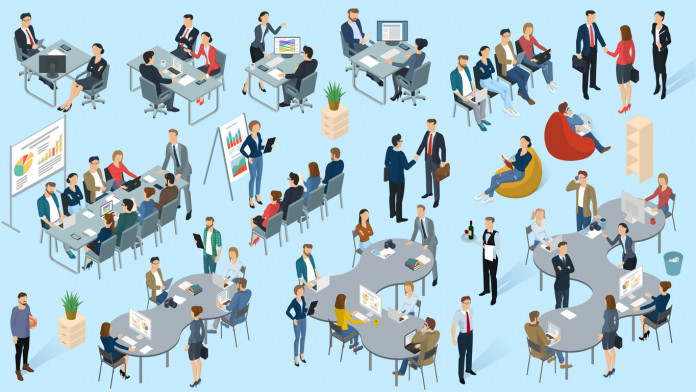 Isometric vector office.