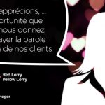 Nous apprécions, … l’opportunité que vous nous donnez de relayer la parole experte de nos clients