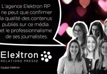 L’agence Elektron RP ne peut que confirmer la qualité des contenus publiés sur ce média et le professionnalisme de ses journalistes