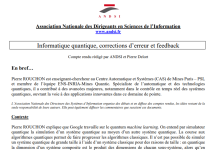 Compte-rendu « Informatique quantique, corrections d’erreur et feedback »