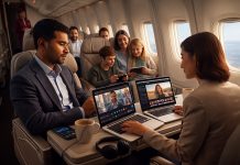 Qatar Airways teste la productivité connectée en vol à bord d’un Airbus A350 équipé de Starlink